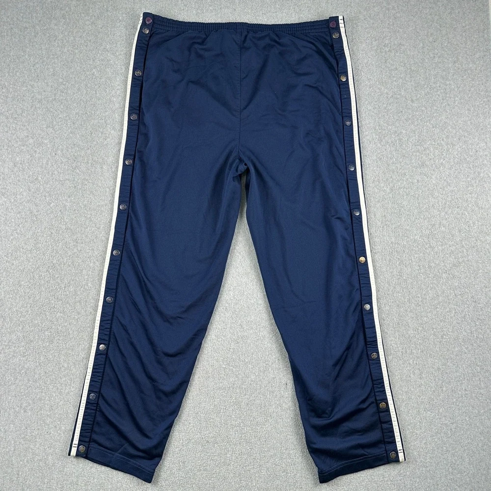 Adidas Track Pants Mens L‎ Navy Blue Snap Tear Away Adibreak Vintage 3-Stripe
